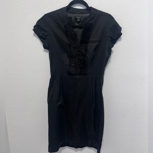 Ann Taylor Black Ruffled Dress With Pockets Size 6